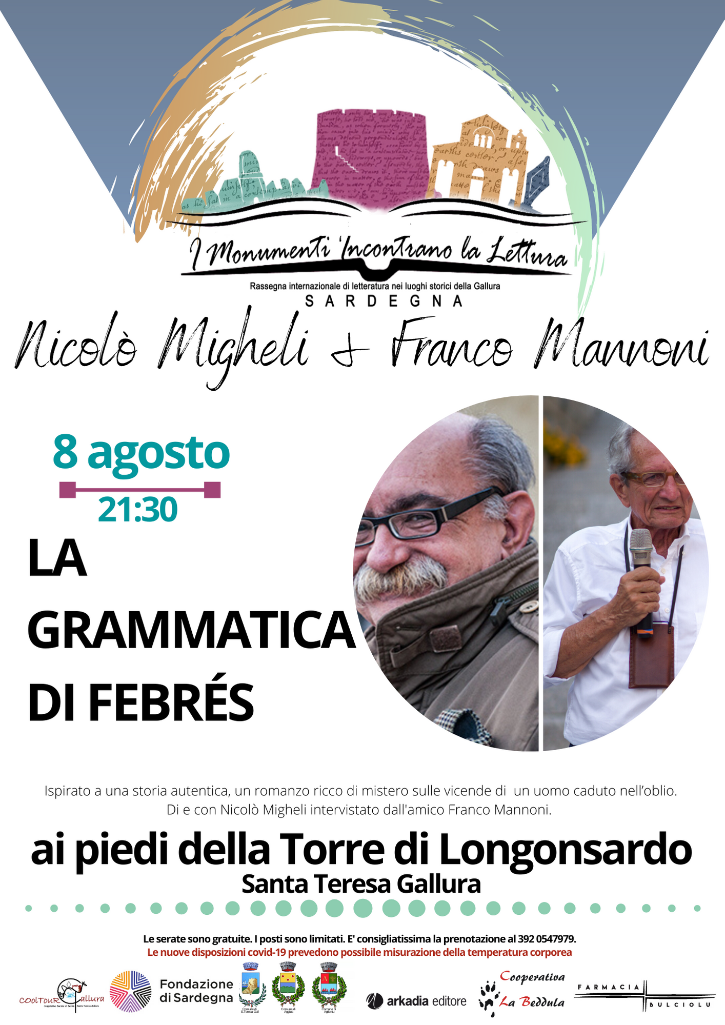 locandina rassegna letteraria 2020 Migheli Mannoni 8 agosto
