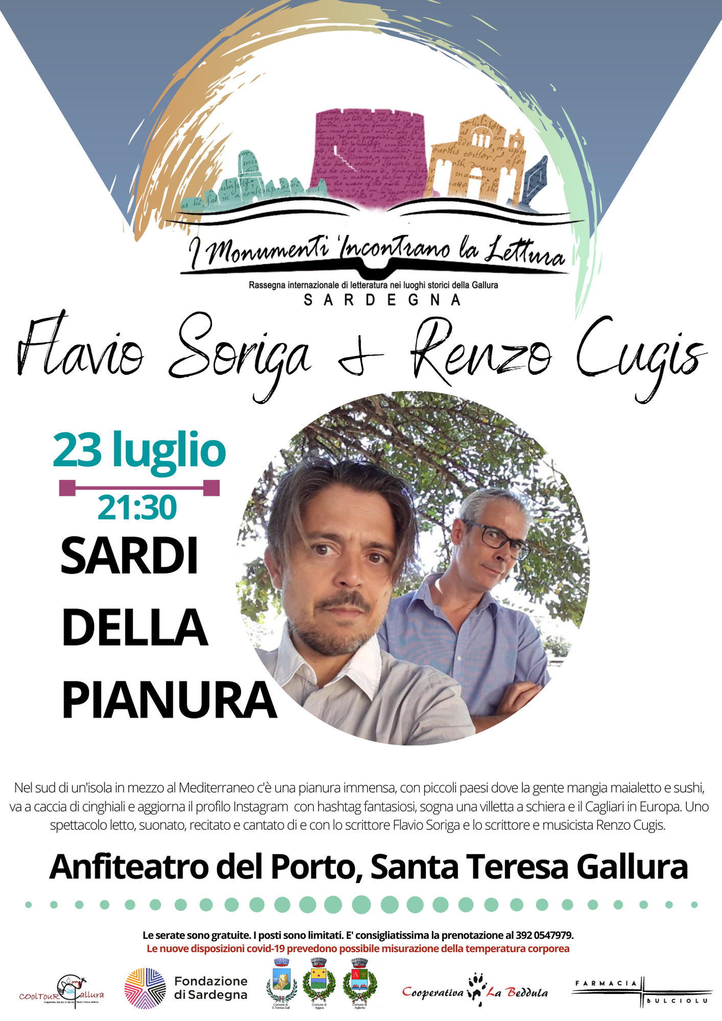 locandina rassegna letteraria 2020 Soriga Santa Teresa Gallura 23 luglio