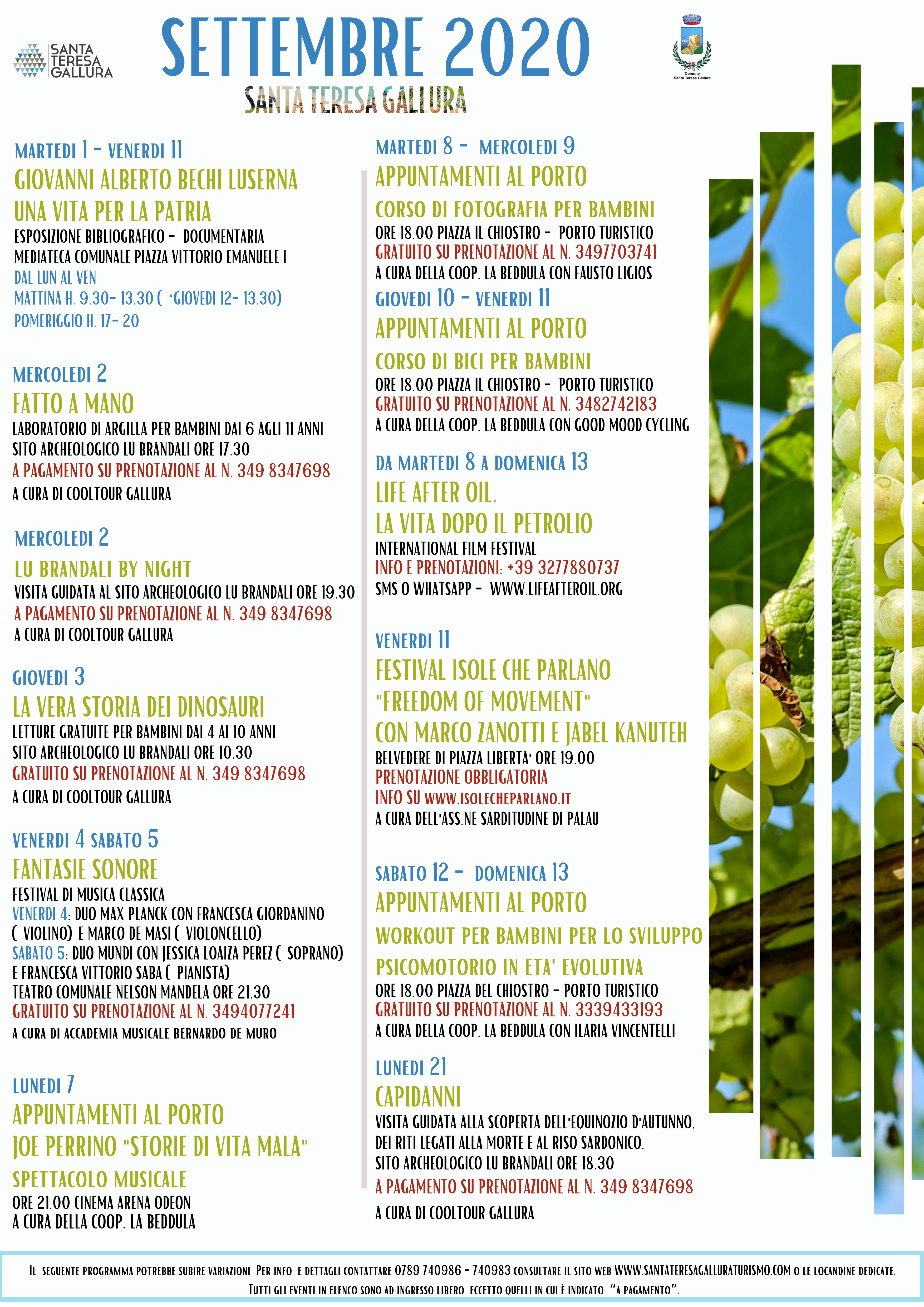 programma settembre