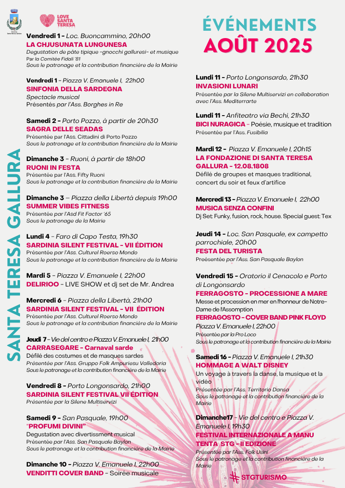 agosto FRONTE CALENDARIO EVENTI CARTACEO